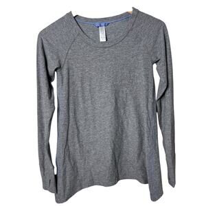 Ivivva by Lululemon Practice Ready Long Sleeve Tee Heather Slate Girls Size 12